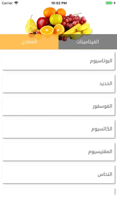 Zrzuty ekranu دليل الفيتامينات و المعادن