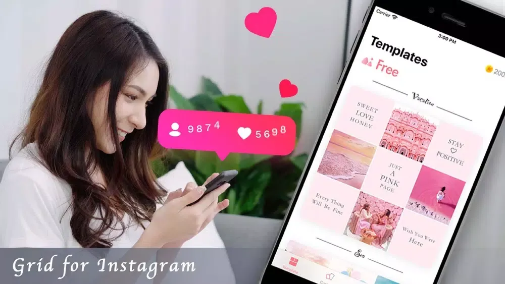 Tangkapan skrin Likes Grid for Instagram Post