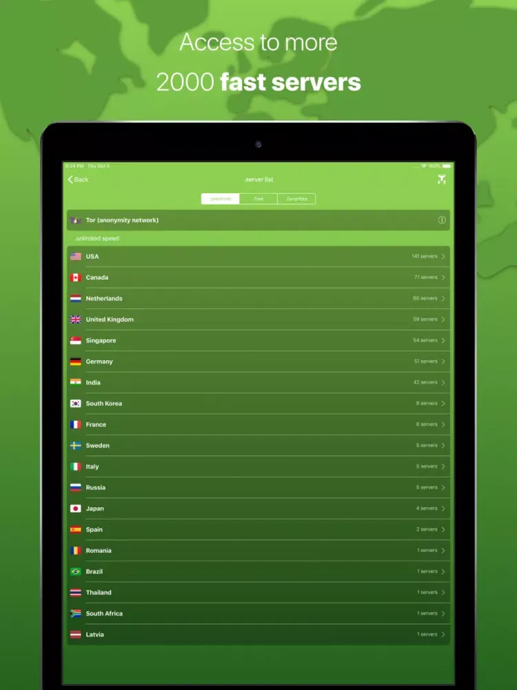 Zrzuty ekranu .VPN゜ · · iPad 