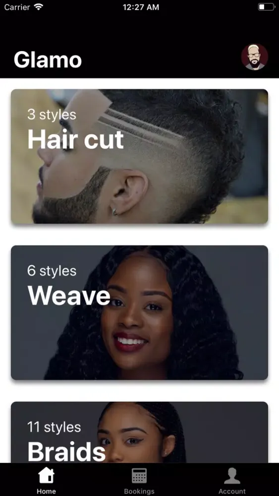 Capturas de tela do Glamo