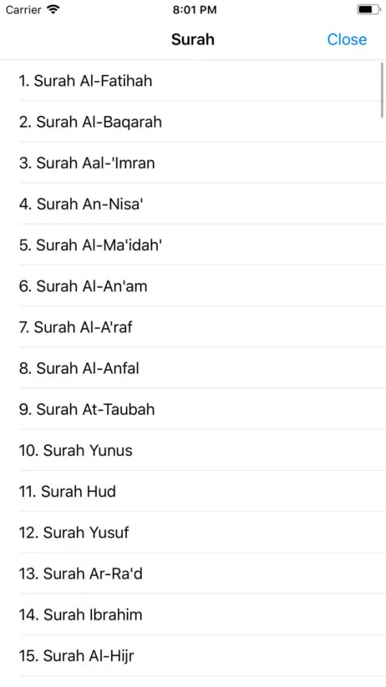 Quran Audio Player (Shuraym) Screenshots