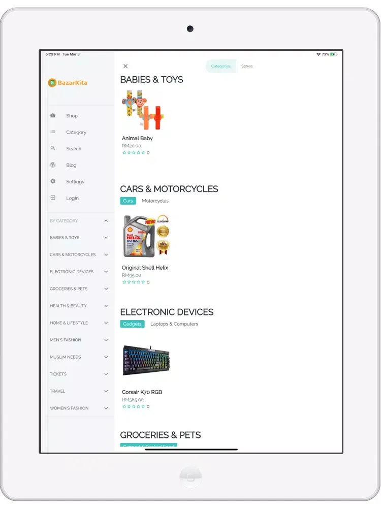 Скриншоты BazarKita iPad 