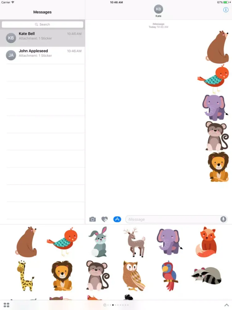 Скриншоты Cute Baby Animals Stickers iPad 