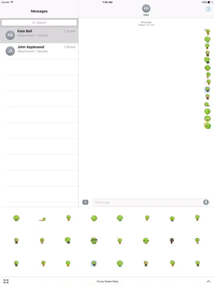 Tangkapan layar Funny Green Peas iPad 