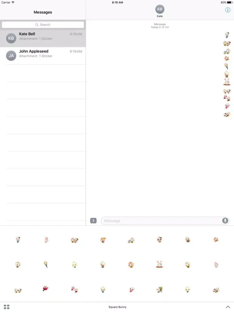 تصاویر Square Bunny Stickers iPad 