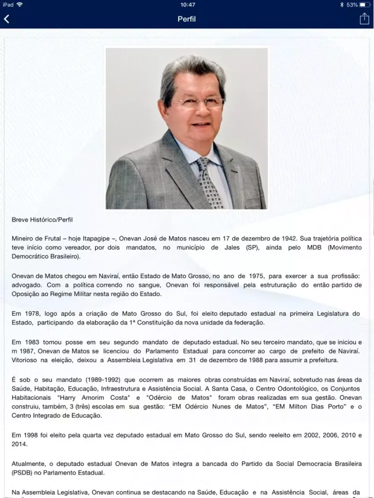 Screenshot di Deputado Onevan Matos iPad 