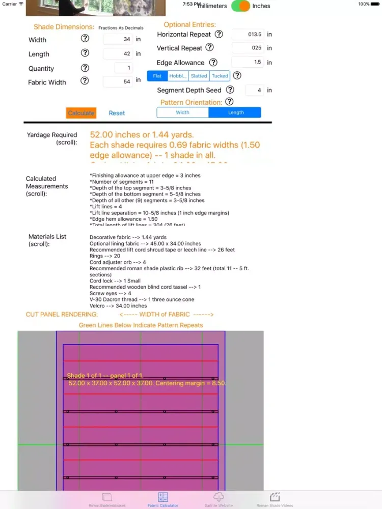 Roman Shade Fabrication Pro iPad  স্ক্রিনশট