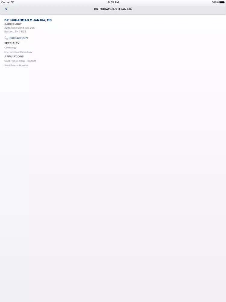 Скриншоты Saint Francis Hospital - Memphis iPad 