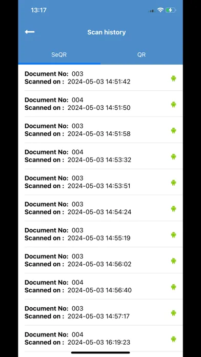 Captures d'écran de SaiU SeQR Scan