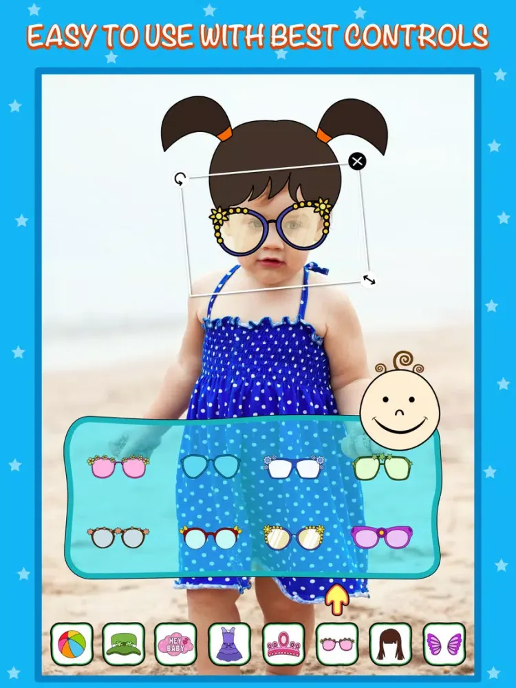 iStickOn Baby Love Sticker Edition camera photobooth dress up fun retouch for kids and mom iPad 应用截图
