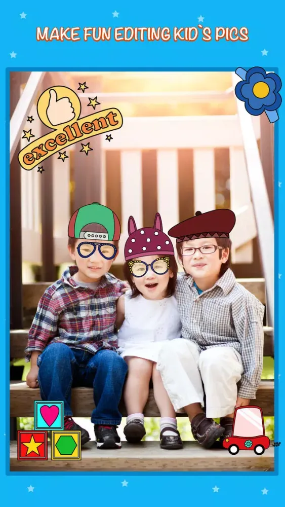 iStickOn Baby Love Sticker Edition camera photobooth dress up fun retouch for kids and mom应用截图