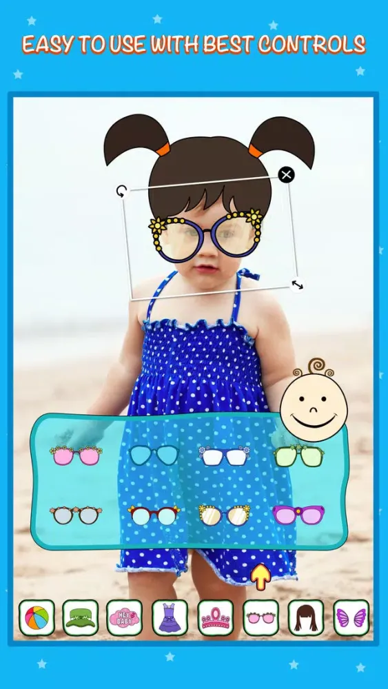 iStickOn Baby Love Sticker Edition camera photobooth dress up fun retouch for kids and mom应用截图