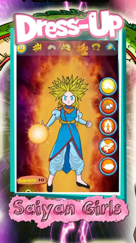 Screenshot di Super Saiyan Girls Dress-Up : game battle adventure dokkan dragon ball goku edition