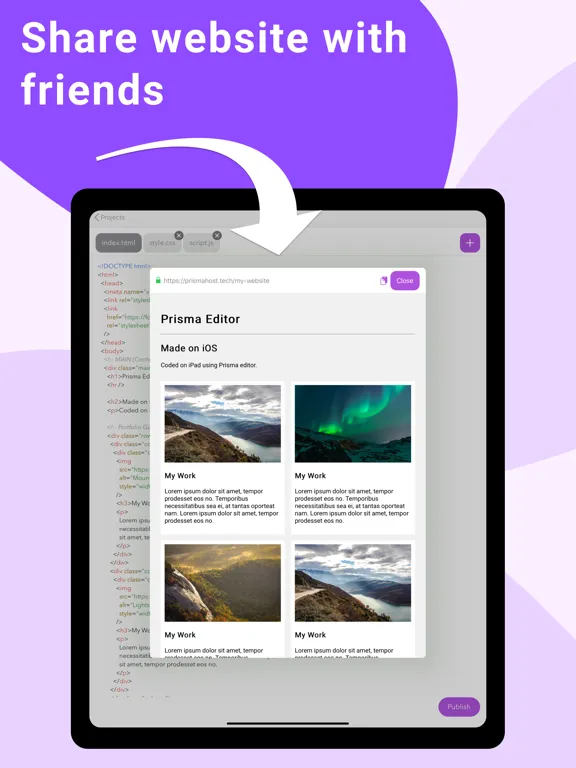 Capturas de tela do Code Editor for HTML CSS JS iPad 