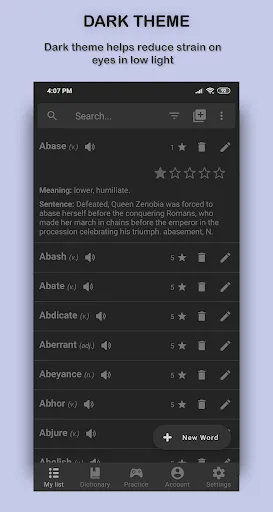 Zrzuty ekranu Word Store: custom vocab list