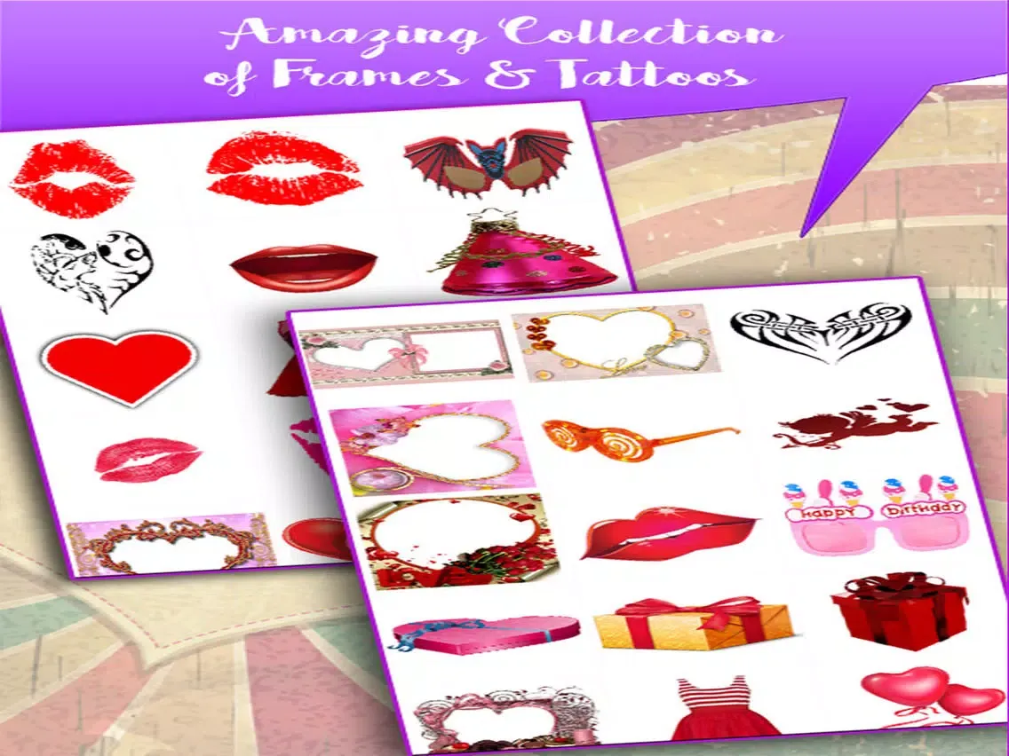 Valentine Photo Grid - Fun Photo Editor with Valentine's Day items iPad  Screenshots