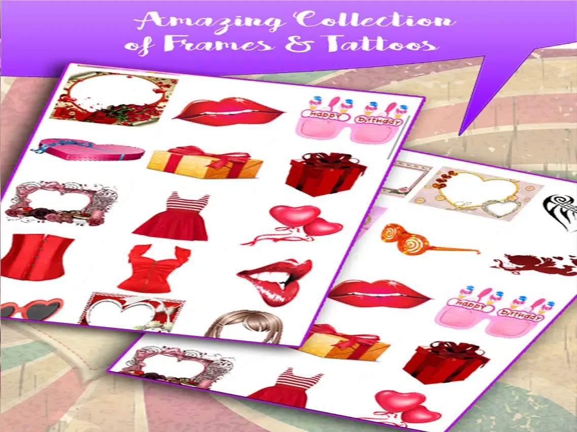 Valentine Photo Grid - Fun Photo Editor with Valentine's Day items iPad  Screenshots