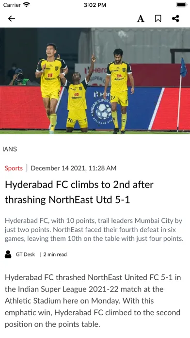 Capturas de tela do Gomantak Times