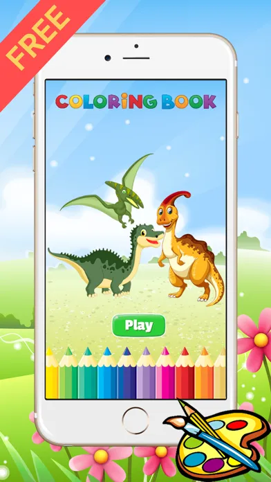 Captures d'écran de Dinosaur Dragon Coloring Book - Drawing for kid free game, Dino Paint and color games good