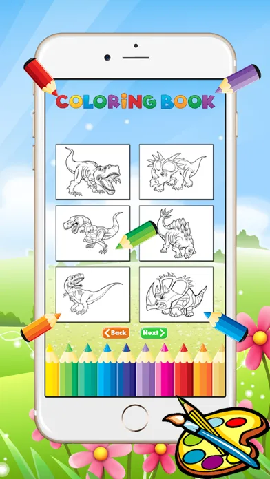 Captures d'écran de Dinosaur Dragon Coloring Book - Drawing for kid free game, Dino Paint and color games good