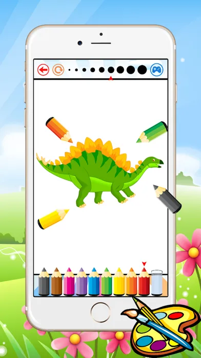 Captures d'écran de Dinosaur Dragon Coloring Book - Drawing for kid free game, Dino Paint and color games good