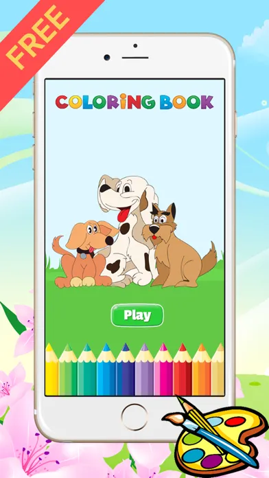 Dog Coloring Book for kid - Animal Paint and Drawing free game color good HD 스크린샷