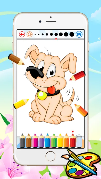 Dog Coloring Book for kid - Animal Paint and Drawing free game color good HD 스크린샷