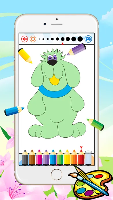 Dog Coloring Book for kid - Animal Paint and Drawing free game color good HD 스크린샷