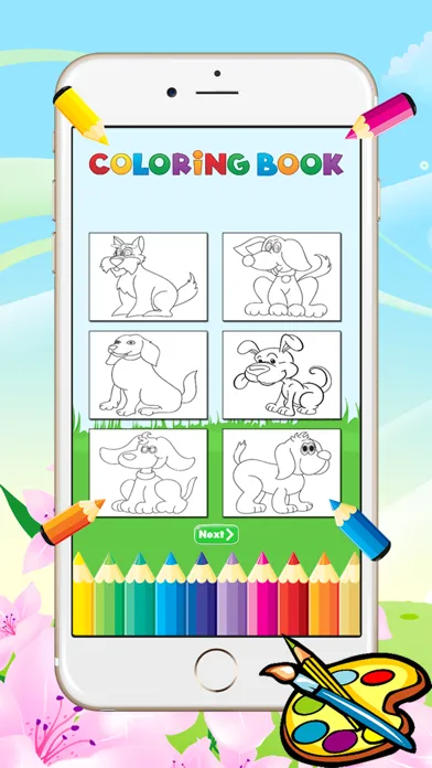Dog Coloring Book for kid - Animal Paint and Drawing free game color good HD 스크린샷
