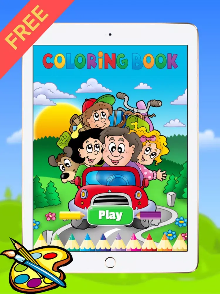 Family Coloring Book for kids and Preschool Toddler Drawing iPad  스크린샷
