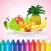 Food Coloring Book for Kids - Fruit Vegetable drawing games
