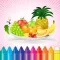 Food Coloring Book for Kids - Fruit Vegetable drawing games