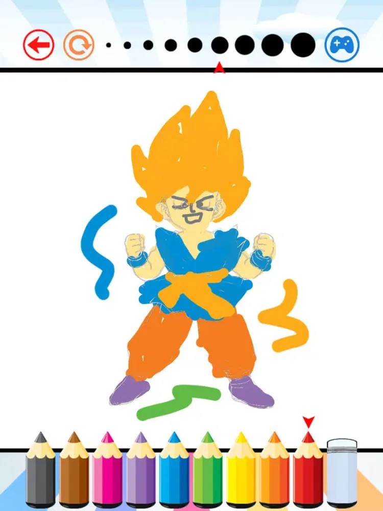 Coloring Book Education Game For Kids - Dragon Ball Z Edition Drawing And Painting Free Games HD iPad  Screenshots