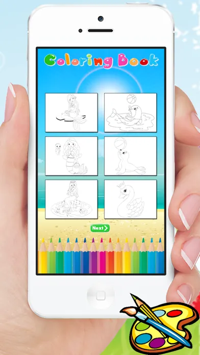Ảnh chụp màn hình của Mermaid & Sea Animal Coloring Book - Drawing for Kids Games