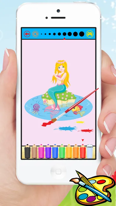 Ảnh chụp màn hình của Mermaid & Sea Animal Coloring Book - Drawing for Kids Games