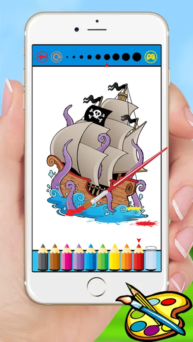 Capturas de tela do Pirate Coloring Book - Sea Drawing for Kids Free Games