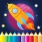 Rockets & Spaceships Coloring - Drawing for kids free games