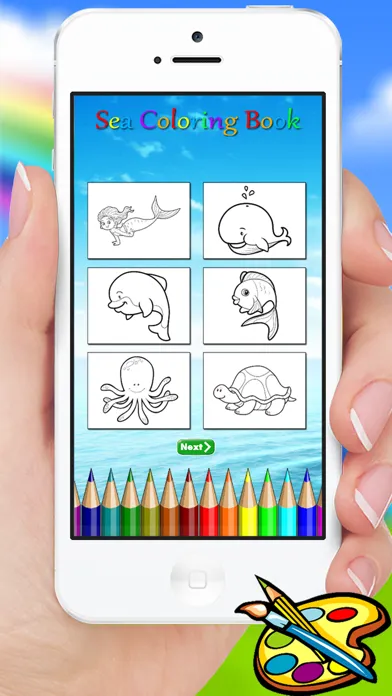 Sea Animals & Mermaid Coloring Book - Drawing Painting Kids应用截图