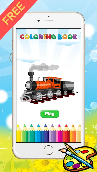 Train Coloring Book For Kid - Vehicle drawing free game, Paint and color good games HD Screenshots