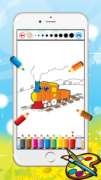 Train Coloring Book For Kid - Vehicle drawing free game, Paint and color good games HD Screenshots