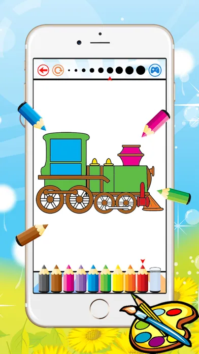 Train Coloring Book For Kid - Vehicle drawing free game, Paint and color good games HD Screenshots