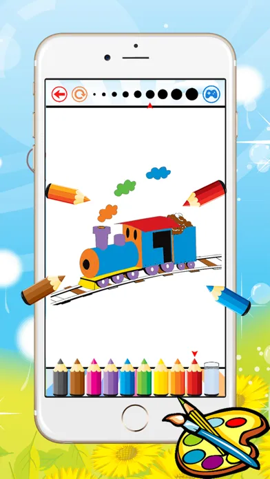 Train Coloring Book For Kid - Vehicle drawing free game, Paint and color good games HD Screenshots