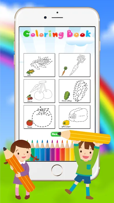 Vegetable & Fruit Coloring Book - Drawing Connect dots kids سکرین شاٹس