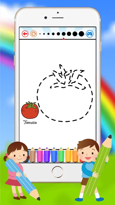 Vegetable & Fruit Coloring Book - Drawing Connect dots kids سکرین شاٹس