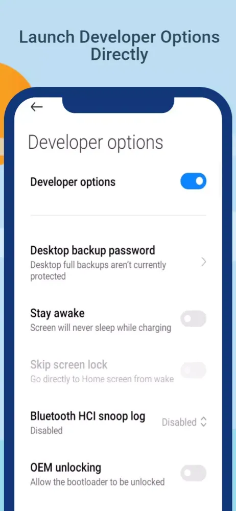 Developer Options Screenshots