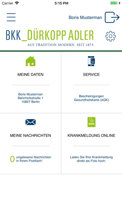Capturas de tela do BKK DuerkoppAdler App