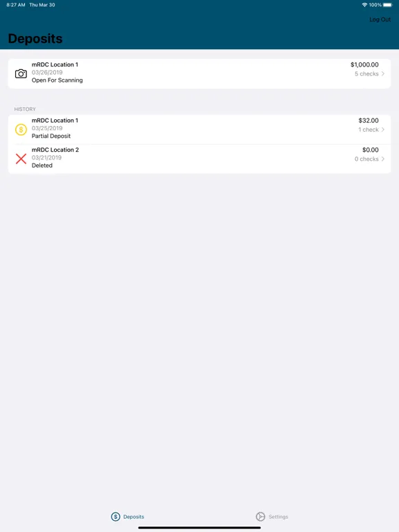 Salal CU Business Deposit iPad Screenshots