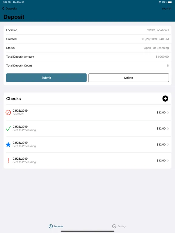 Salal CU Business Deposit iPad Screenshots