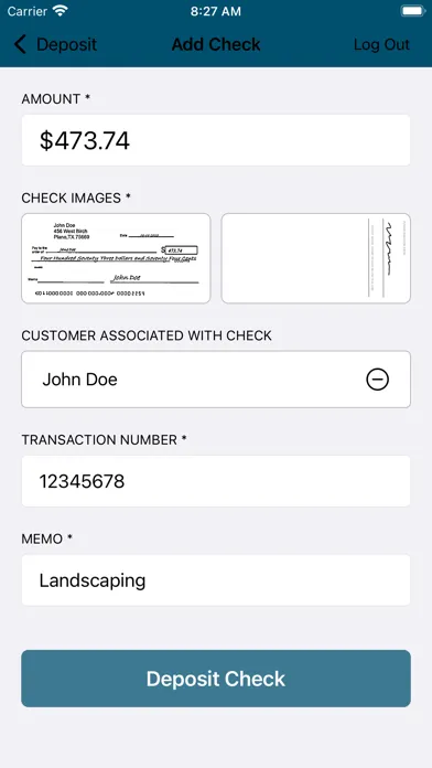 Salal CU Business Deposit Screenshots