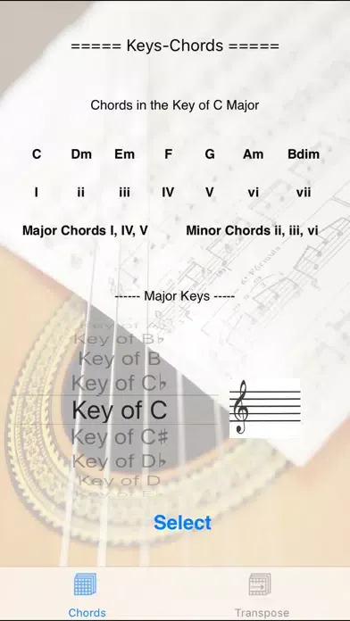 Ảnh chụp màn hình của Keys-Chords